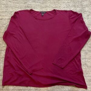 Eileen Fisher Long Sleeve Tee in Deep Berry